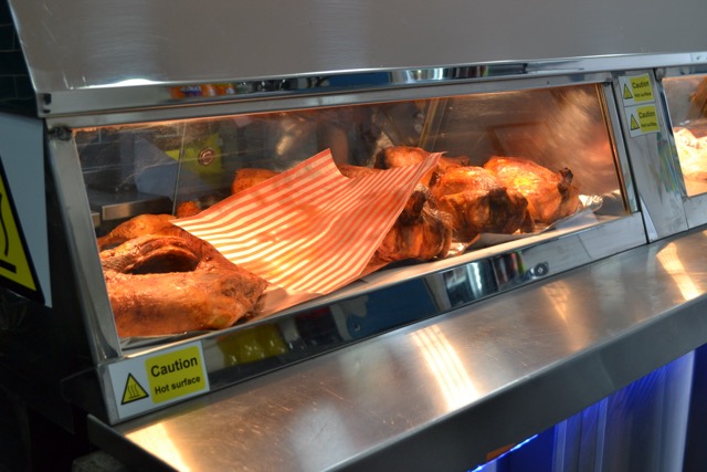 Spit-roast chicken